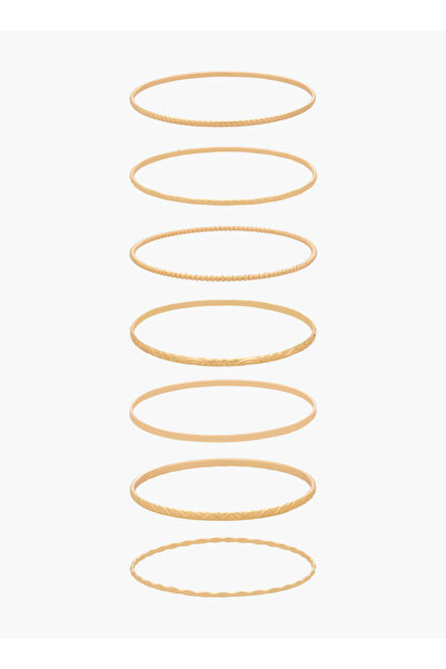 FAV Pack of 7 Gold Tone Textured Bangle