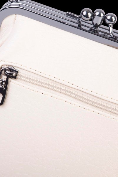 Nas Bag Mini Vintage Scholarship Clip-On Women's Shoulder and Crossbody Bag Cream Victoria (20X17 cm)