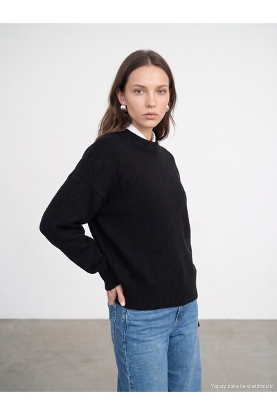 Dilvin 10886 Wool Blend Crew Neck Sweater