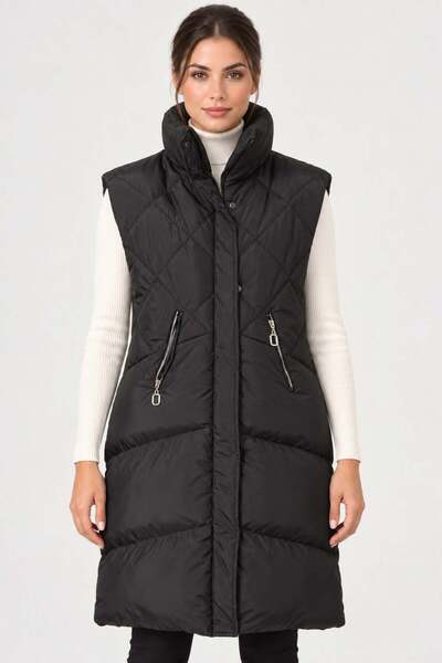 Dewberry Women's Vest Black Z9743