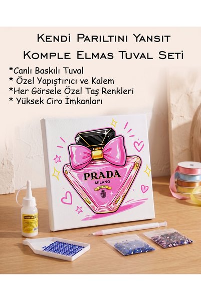 Rübiş Fotoğrafcılık Toptan Elmas Mozaik Tuval Seti - Lüks Parfüm Şişesi