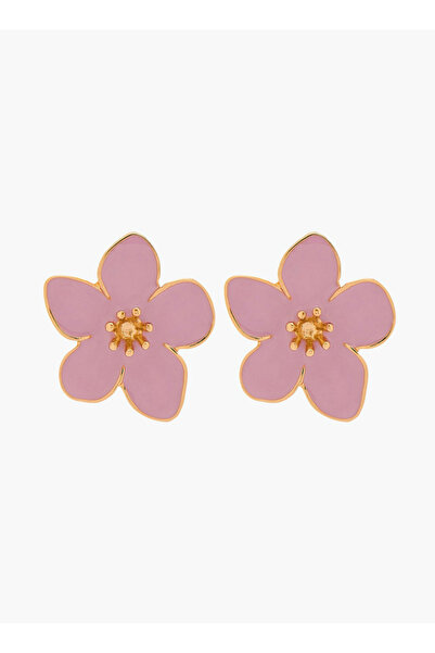 FAV Gloo Gold Tone Floral Stud Earrings with Pushback Closure