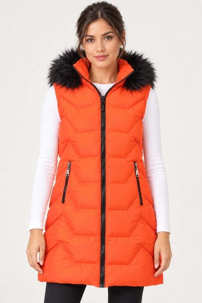 Dewberry Women's Vest Orange Z9761