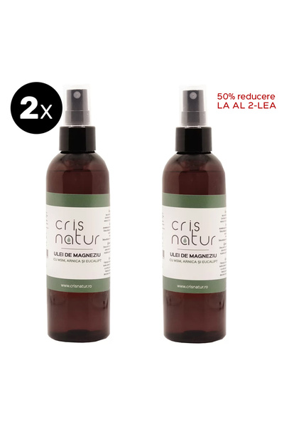 Cris Natur 2x Ulei de Magneziu cu MSM, Arnica și Eucalipt 200ml, al doilea la...