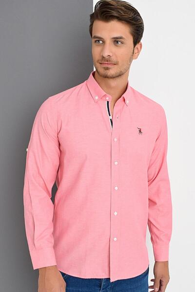 Dewberry Men's Cotton Shirt Pink G974