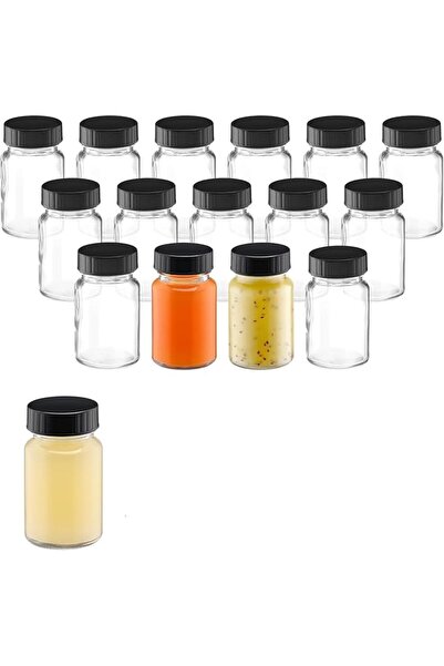 YRQX 16 Pcs 2oz Glass Jars with Lids, Small Containers with Screw Caps, Clear...