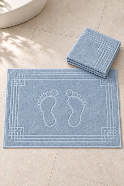 VAROL Liva Series 100% Cotton Footprint Patterned 2-Piece Foot Towel 50×70 cm