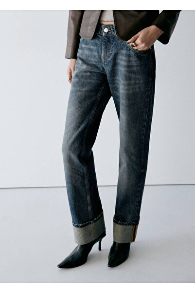 MANGO Woman Düşük belli düz kesim jean
