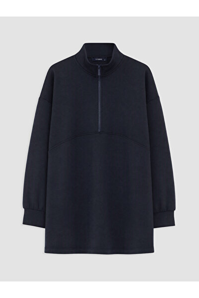 LC Waikiki Alita City Navy Blue Oversize Soft Touch Women's Sweatshirt Tunic ...