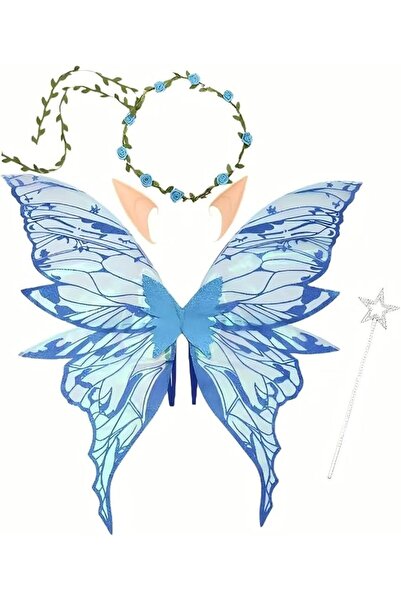 OYDAS Fairy Wings Costume Set for Adult Kids, Butterfly Wings Dress Up with F...