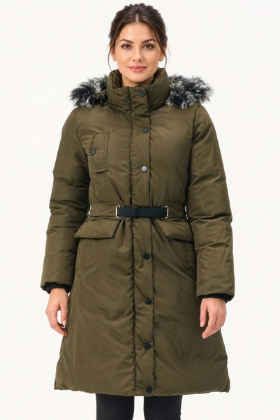 Dewberry Women's Coat Khaki Z9774