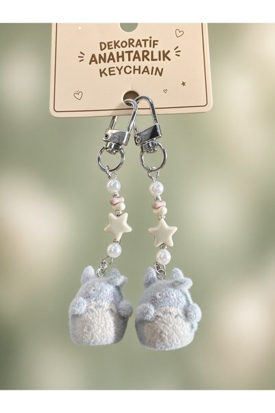 Meyra Accessories Peluş Tüylü Çift Sevimli anime totoro Charm Anahtarlık 1 ad...