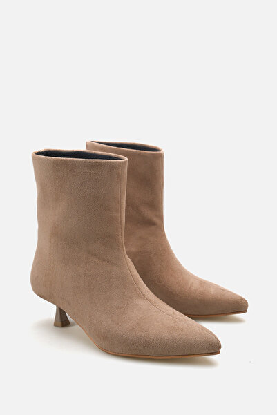 Liza Shoes Cres Women's Short Heeled Mink Suede Boots A012-K175