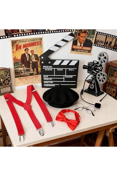 NO BRAND ACCESORII DE REGIZOR DE FILM PENTRU COPII: BERETĂ, MICROFON, OChelar...