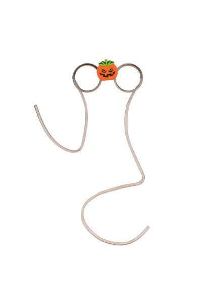 OEM Halloween Reusable Plastic Straws Pumpkin Glasses - 2pcs