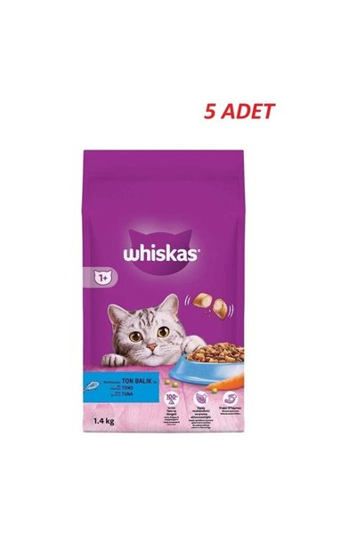 Whiskas Yetişkin Ton Balıklı Kedi Maması 1.4 Kg*5 Adet