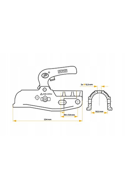 STEELPRESS Tub de cuplare cu bilă pentru remorcă, cuplaj remorcă 35-50mm, 300...