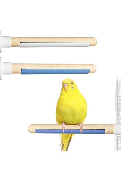 SYOSI Bird Perch for Cage, Natural Wood Parrot Perch with Sand Texture Nail G...