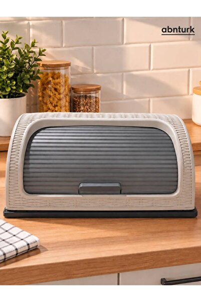 abnturk 40x26cm Geniş Birinci Kalite Lüks Sağlıklı Plastik Ekmek Kutusu – Mod...