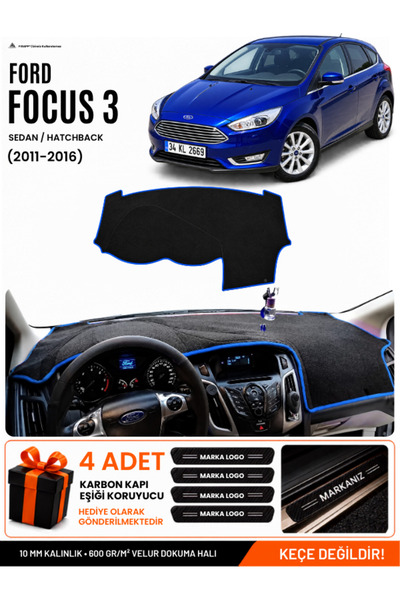 e-biz Ford Focus 3 (2011-2016) Compatible Glove Box Protection, Glove Box Cov...