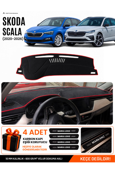 e-biz Skoda Scala (2020-2026) Compatible Dashboard Cover, Dashboard Case - Bl...