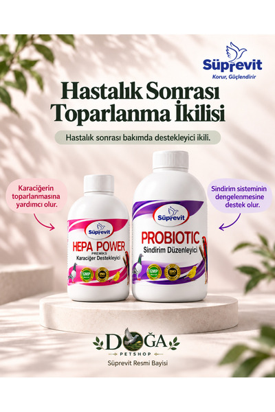 Kanatlılar İçin Hastalık Sonrası Toparlanma İkilisi Hepa Power + Probiotic 2’li Set