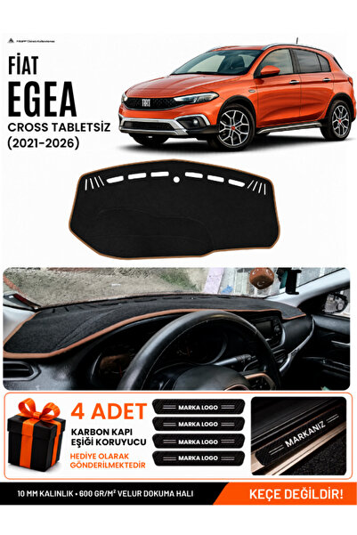 e-biz Fi̇at Egea Cross (2021-2026) Tablet-Free Compatible Dashboard Cover - B...