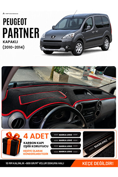 e-biz Peugeot Partner Covered (2010-2014) Compatible Dashboard Cover - Black-...