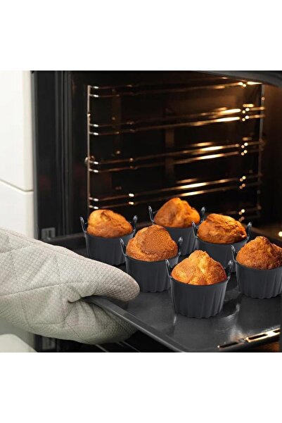 NO BRAND Forme din silicon pentru airfryer, 6.5cm, x6, pentru brioșe