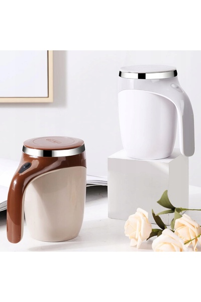 NO BRAND Cană termos metalică cu agitator magnetic pentru băuturi de cafea