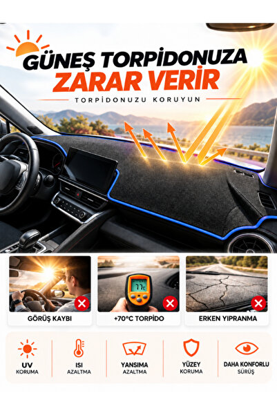 e-biz Foton Tunland V9 (2025-Later) Compatible Torpedo Protection Cover Auto Cover - Black-Blue - Ft001