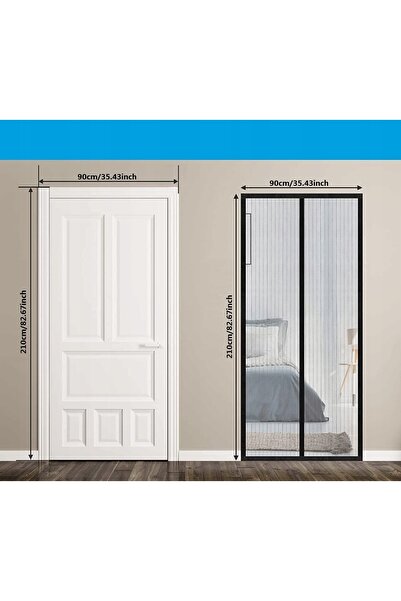 NO BRAND Plasă de țânțari pentru ușă de balcon 210 x 90cm, magneți puternici,...