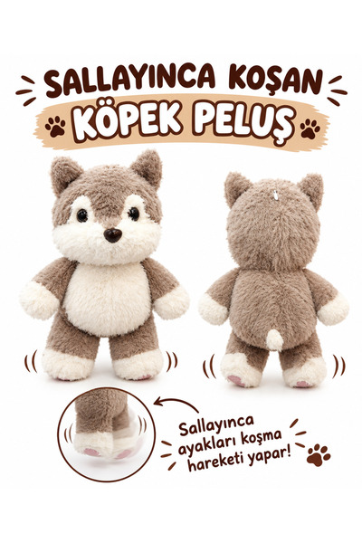 Genel Markalar Koşan Peluş Köpek | Sallayınca Koşma Hareketi Yapan Peluş |