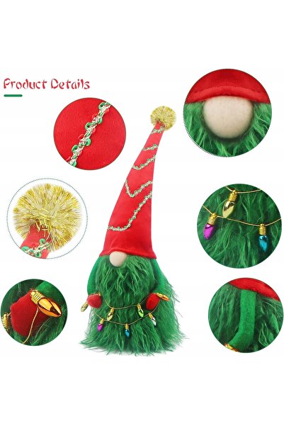 NO BRAND Decorațiune de Crăciun roșie de iarnă, ornament de brad cu gnom