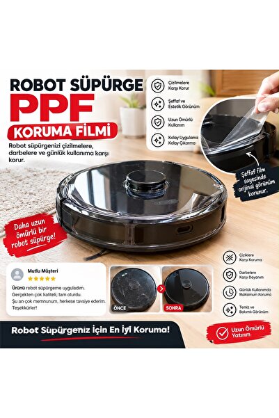 OSSOFOL Robot süpürge koruma filmi Ppf şeffaf kendinden yapışkanlı koruyucu 1...