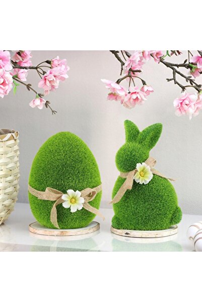 NO BRAND Figurină decorativă Iepuraș de Paște cu ou, 15cm