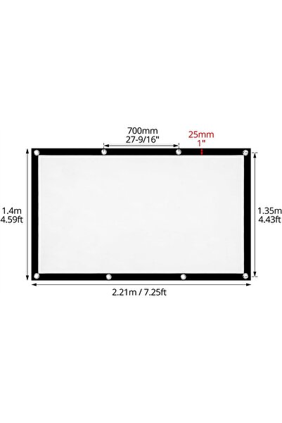 NO BRAND Ecran de proiecție pliabil pentru proiector 100 INCI 221 x 125 cm 16...