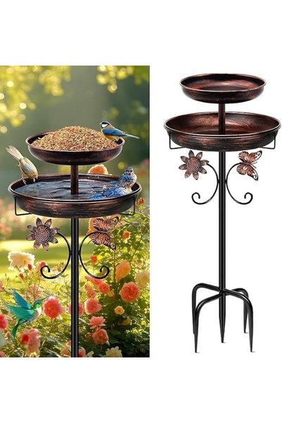 TIKHOME Bird Bath for Outside, 42In Vintage Freestanding Birdbaths for Outdoors