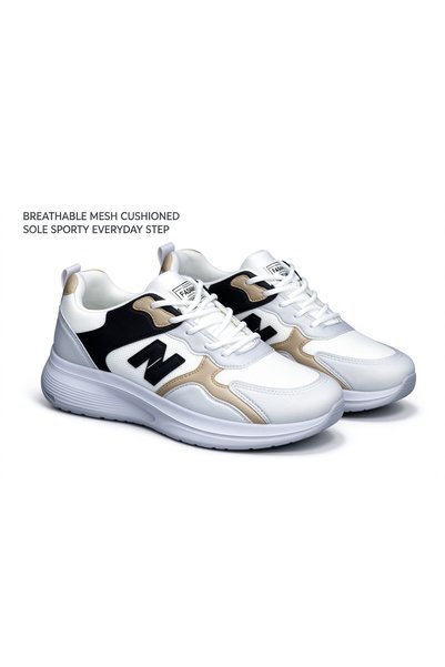 huanhuiwa Trendy men's casual sports shoes breathable mesh lace-up jogging sh...