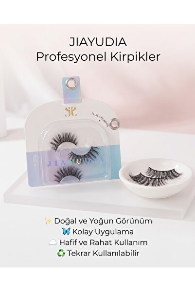 Jiajudia Profesyonel 3D / Doğal Görünümlü Takma Kirpik - Kolay Uygulanabilir ve Tekrar Kullanılabilir Kirpik