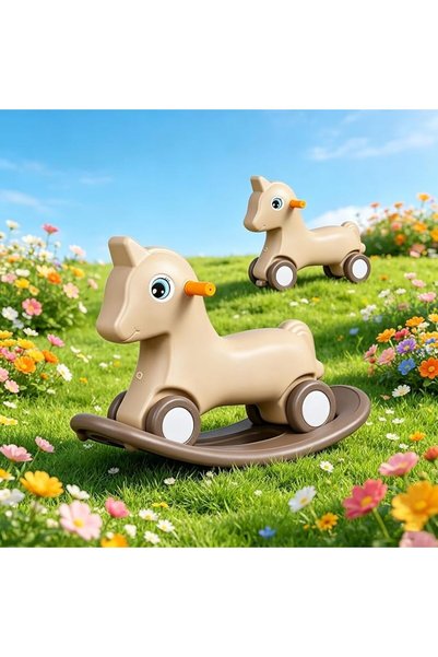 JCB CHIC 3 in 1 Toddler Rocking Horse Ride On Toy,Detachable Wide Rocker Base...