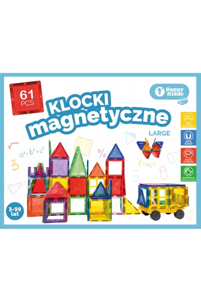 Happy Kiddo Set de construcție magnetic 3D cu 61 de piese +3 ani 85382