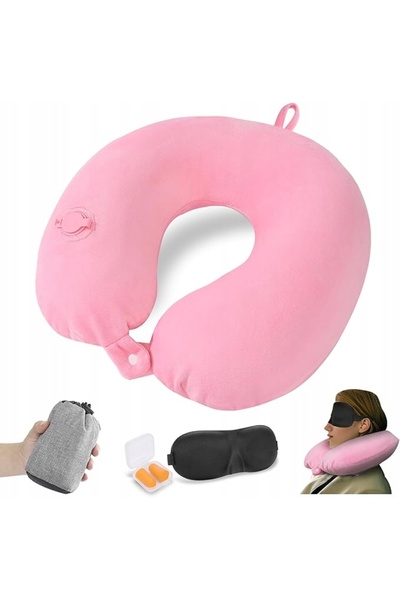 NO BRAND Pernă gonflabilă de călătorie pentru gât, cu set de accesorii