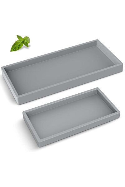 EgeCamp Vanity Tray for Bathroom Countertop, Thick Shatterproof Silicone Tray...