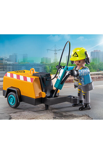 Playmobil ACTION HEROES 71752 Muncitor în construcții cu ciocan pneumatic