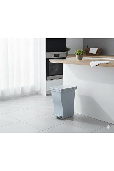 Generic Slim Step Pedal Waste Bin, 15 Liters Capacity, White, Kitchen Trash C...