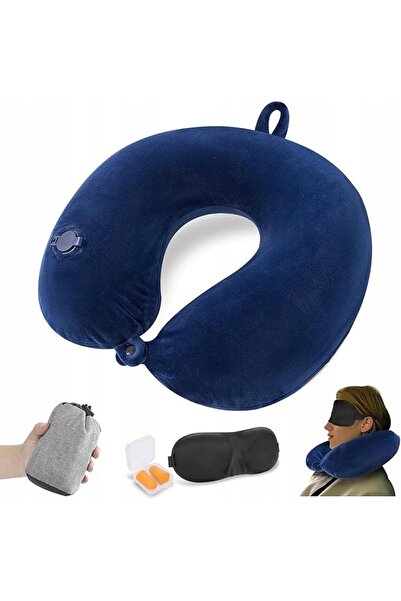 NO BRAND Pernă gonflabilă de călătorie pentru gât, cu set de accesorii