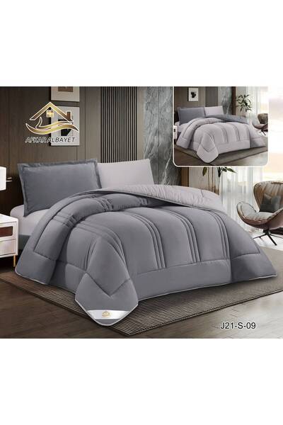 Afkar Albayet 4-Piece Double Sided Plain Duvet Cover – Filled Comforter with ...
