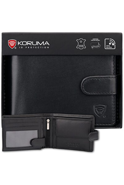 KORUMA Portofel din piele pentru bărbați, Protecție RFID, Compartiment pentru...