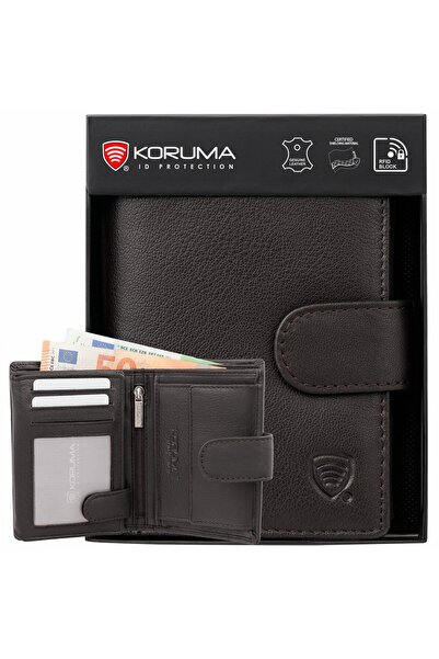 KORUMA Portofel bărbătesc, piele naturală, protecție RFID, compartiment pentr...